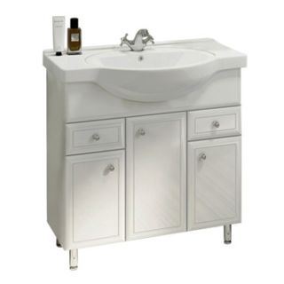 Comforty Тумба-умывальник "Сочи-85" белый глянец с раковиной Сенеж 87